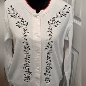 Holiday Traditions Women's Button Up Jacket  Size M